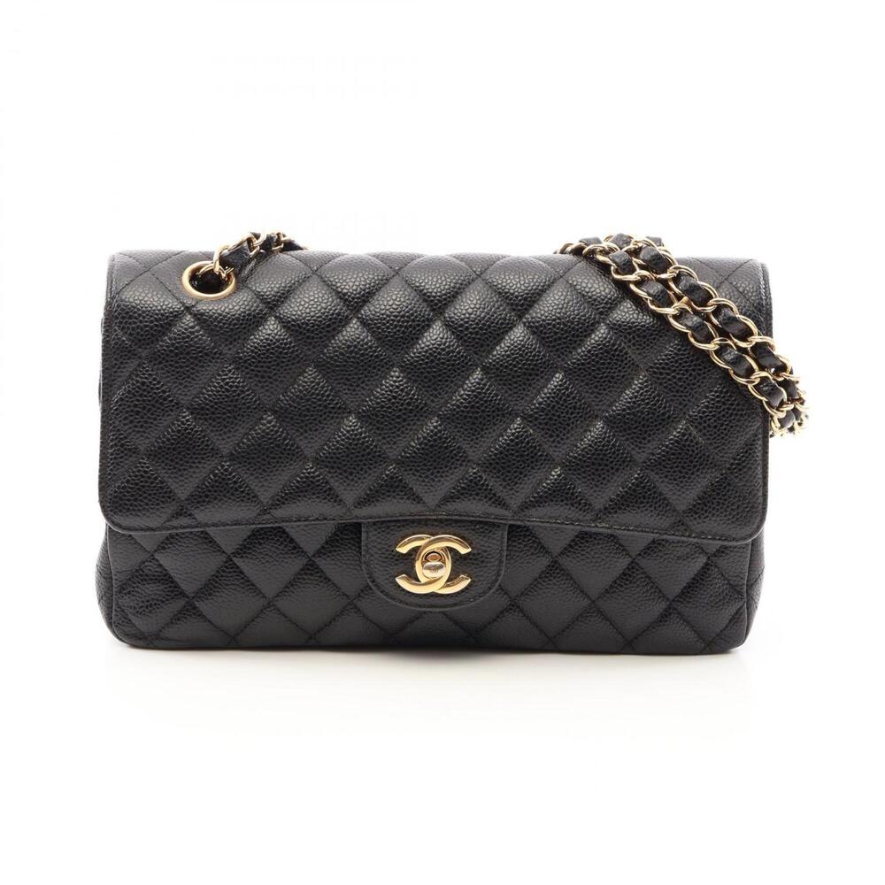 Chanel Matelassé Double Flap Shoulder Bag/Handbag, Caviar Leather (Grained Ca...